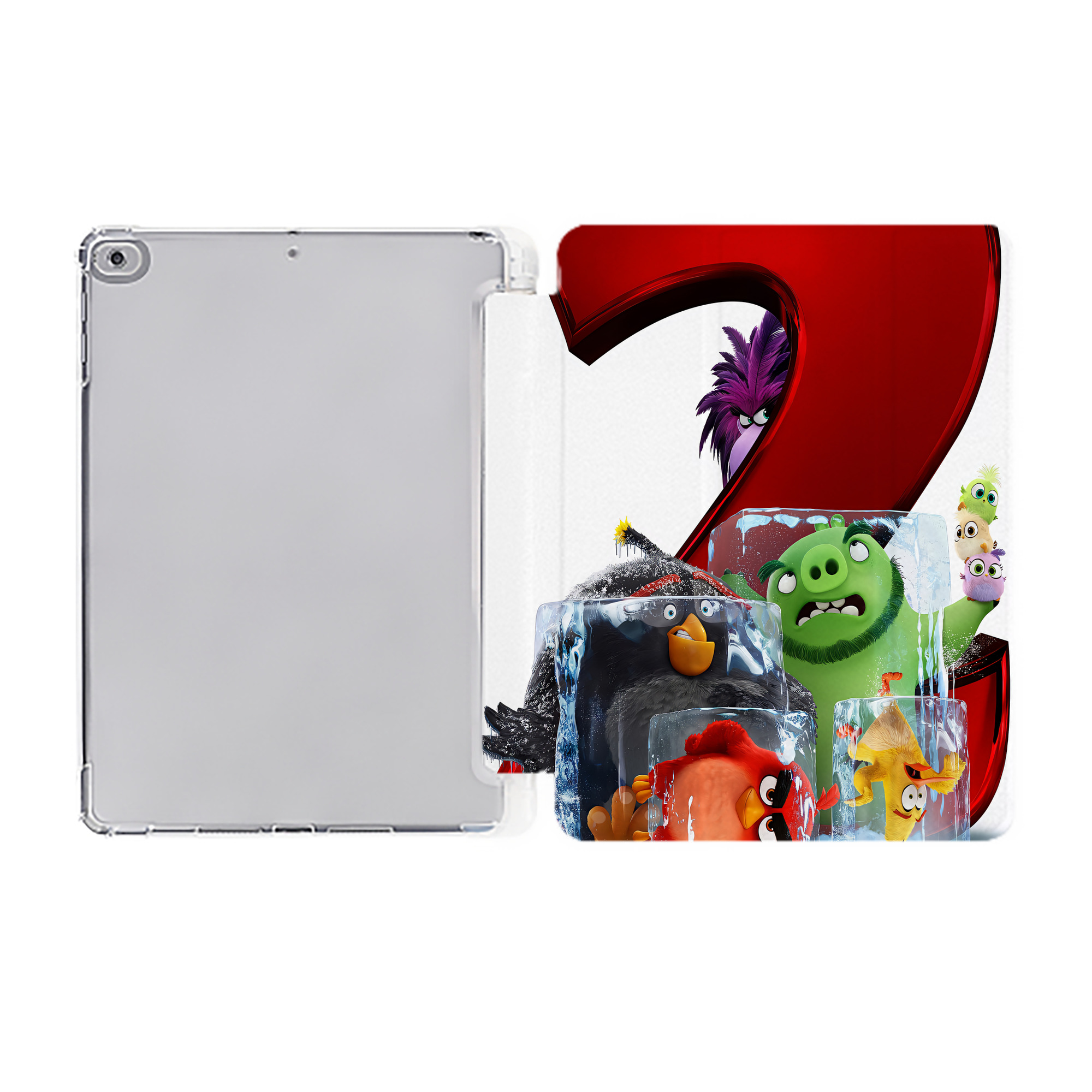 （画像用） Angry Birds アングリーバード IPad ケース ペン収納付き 三つ折りスタンド PUレザー×シリコン 対応機種9.5/10.5/10.9インチ